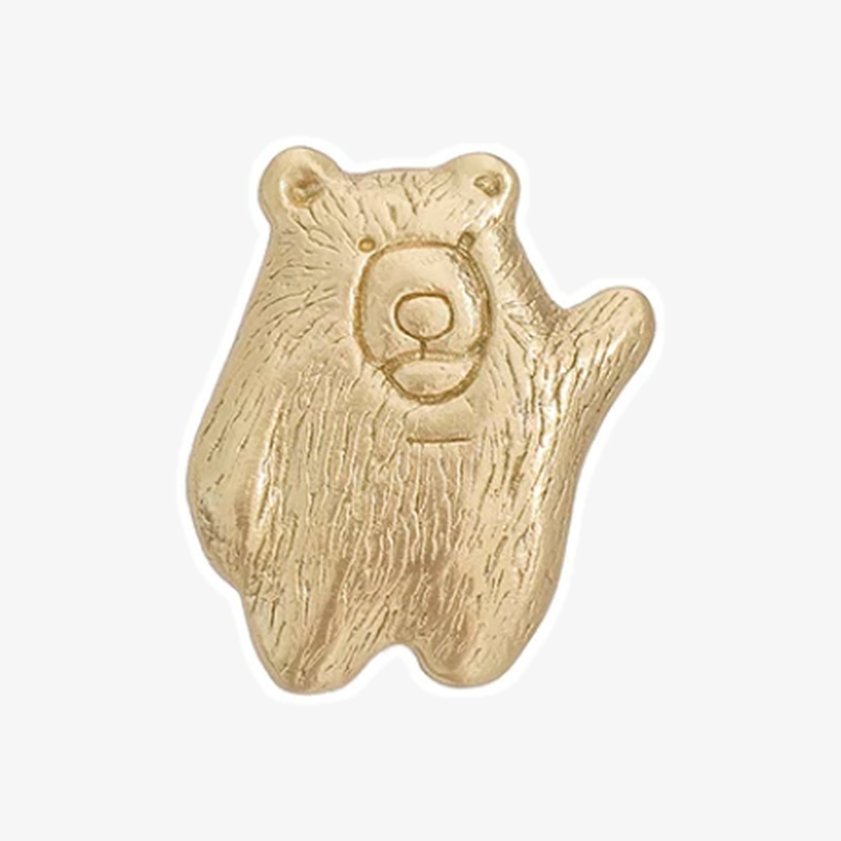 クマサイズBの真鍮製動物型キャビネットノブ
