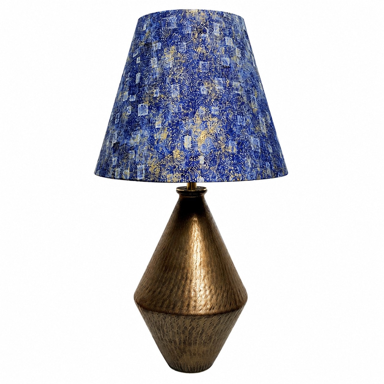 Celý popis produktu: Stolní lampa z keramiky s látkou Gilt Blue